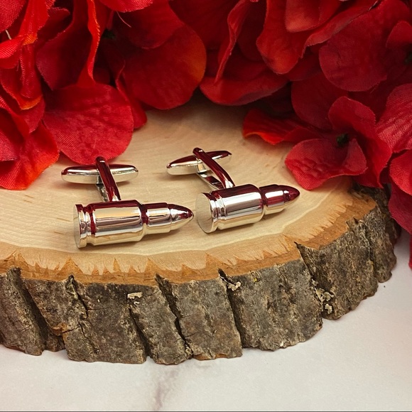 Silver M16 Rifle Bullet NRA Cufflinks - Picture 7 of 16